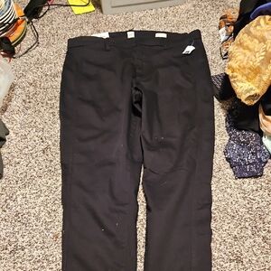 Black Chinos Straight Leg Cotton Blend.  Women's size 16